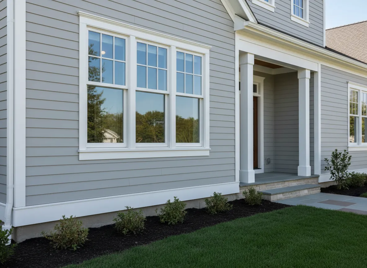 Home exterior with new siding and trim